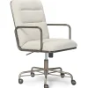 Clearance Franklin Bonded Leather Computer and Desk Chair, Cream White (CHR10060D) Office Chairs
