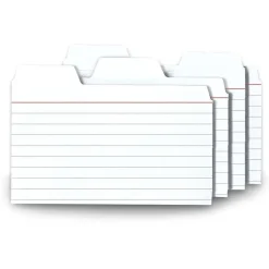 New 3" x 5" Tabbed Index Cards, White, 48/Pack (FT07215) Index Cards