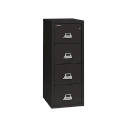 Discount Classic 4-Drawer Vertical File Cabinet, Fire Resistant, Letter, Black, 25.06"D (4-1825-CBL) File Cabinets