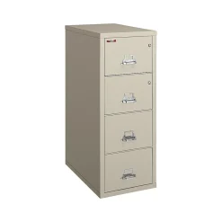 Outlet Classic 4-Drawer Vertical File Cabinet, Fire Resistant, Letter, Parchment, 31.56"D (4-1831-CPA) File Cabinets