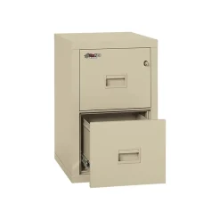 Discount Dock to Dock 2-Drawer Mobile Vertical File Cabinet, Letter/Legal, Lockable, Fire Resistant, Parchment (2R1822-CPA) File Cabinets