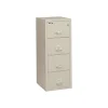 Outlet 4-Drawer Vertical File Cabinet, Legal Size, Lockable, Fire Resistant, 57"H x 21.25"W x 32"D, Parchment (421572PA) File Cabinets