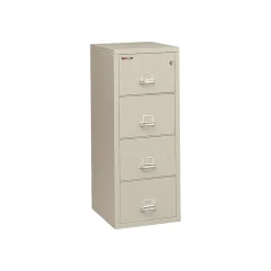 Discount 1-Hour 25"Fire Resistant Vertical Cabinet, Legal, 4-Dwr, Parchment, 52 3/4"H x 20 13/16"W x 25 1/16"D, Inside Delivery File Cabinets