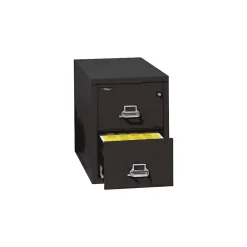 1-Hour Fire Resistant Vertical Cabinet, Letter, 2-Drawer, Black, 27 3/4"H x 17 3/4"W x 31 9/16"D, Truck to Loading Dock File Cabinets