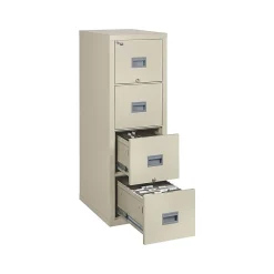 Outlet Patriot 4-Drawer Vertical File Cabinet, Fire Resistant, Letter, Parchment, 31.56