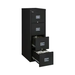 Discount Patriot 4-Drawer Vertical File Cabinet, Fire Resistant, Letter/Legal, Black, 25"D (4P1825-CBL) File Cabinets