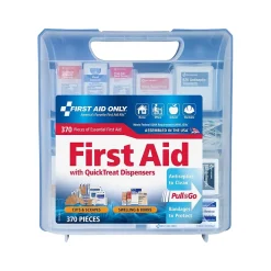 First Aid Kits<First Aid Only QuickTreat First Aid Kit, Plastic Case, 50 People, 370 Pieces (91407)
