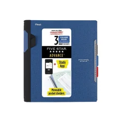 Five Star Advance 3-Subject Notebooks, 8.5" x 11", College Ruled, 150 Sheets, Assorted Colors (06324) Outlet