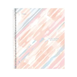 Five Star Brushy Moves 1-Subject Notebooks, 8.5" x 11", Wide-Ruled, 80 Sheets, Assorted Colors, 2/Pack (930060) Clearance