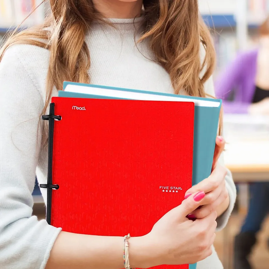 Five Star Flex 1-Subject Notebooks, 8.5" x 11", College Ruled, 80 Sheets, Red (08120) New