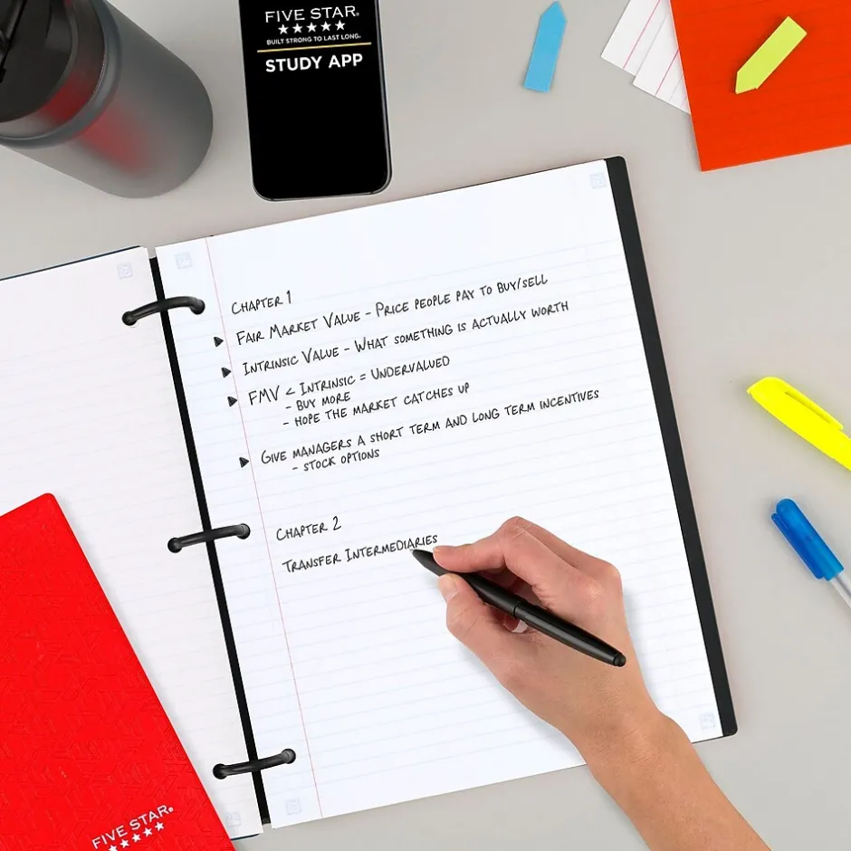 Five Star Flex 1-Subject Notebooks, 8.5" x 11", College Ruled, 80 Sheets, Red (08120) New