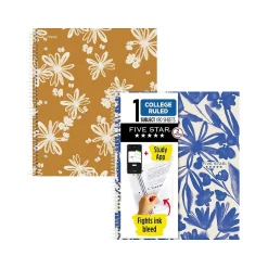 Five Star Soft Petals 1-Subject Notebooks, 8.5" x 11", College-Ruled, 80 Sheets, Assorted Colors, 2/Pack (820331) Sale
