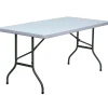 New 60" x 30" Plastic Rectangular Folding Table, Granite White, 6/Pack Folding Tables