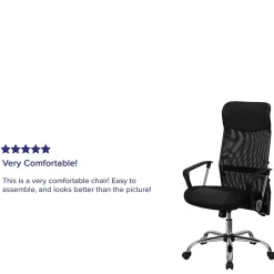 Abney Ergonomic Leather and Mesh Swivel High Back Task Office Chair, Black (BT905) Office Chairs