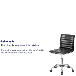 Online Alan Armless Vinyl Swivel Low Back Task Office Chair, Black/Chrome (DS512BBK) Office Chairs