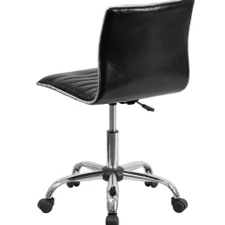 Online Alan Armless Vinyl Swivel Low Back Task Office Chair, Black/Chrome (DS512BBK) Office Chairs