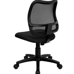 Outlet Alber Armless Ergonomic Mesh Swivel Mid-Back Task Office Chair, Black (WLA277BK) Office Chairs