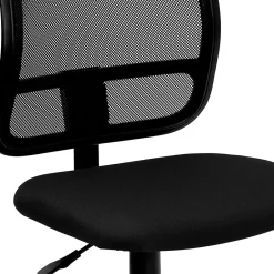 Outlet Alber Armless Ergonomic Mesh Swivel Mid-Back Task Office Chair, Black (WLA277BK) Office Chairs