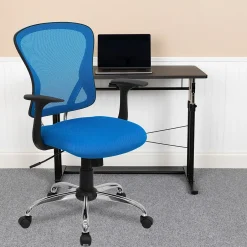 Sale Alfred Ergonomic Mesh Swivel Mid-Back Task Office Chair, Blue (H8369FBL) Office Chairs