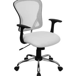 Sale Alfred Ergonomic Mesh Swivel Mid-Back Task Office Chair, White (H8369FWHT) Office Chairs