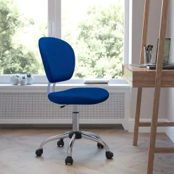 Online Beverly Armless Ergonomic Mesh Swivel Mid-Back Padded Task Office Chair, Blue (H2376FBLUE) Office Chairs