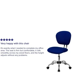 Online Beverly Armless Ergonomic Mesh Swivel Mid-Back Padded Task Office Chair, Blue (H2376FBLUE) Office Chairs