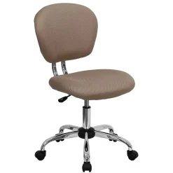 Hot Beverly Armless Ergonomic Mesh Swivel Mid-Back Padded Task Office Chair, Coffee Brown (H2376FCOF) Office Chairs