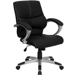 Outlet Bodie LeatherSoft Swivel Mid-Back Manager's Office Chair, Black (H9637L2MID) Office Chairs