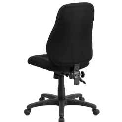 Outlet Brandy Armless Ergonomic Fabric Swivel Mid-Back Task Office Chair, Black (BT90297M) Office Chairs