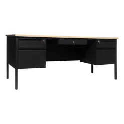 Sale Cambridge 70"W Double Pedestal Desk, (GCMBLK180WOK) Office Desks