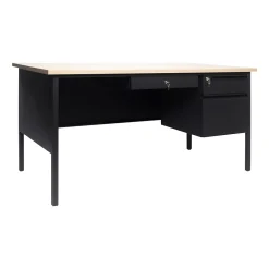 Discount Cambridge 60"W Single Pedestal Desk, (GCMBLK175WOK) Office Desks