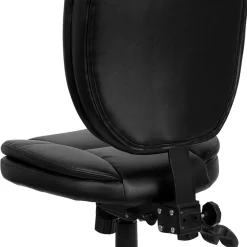 Sale Caroline Armless Ergonomic LeatherSoft Swivel Mid-Back Multifunction Task Office Chair, Black (GO930FBKLEA) Office Chairs