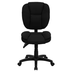 Online Caroline Armless Ergonomic Fabric Swivel Mid-Back Multifunction Task Office Chair, Black (GO930FBK) Office Chairs