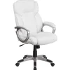Online Carolyn LeatherSoft Swivel Mid-Back Executive Office Chair, White (GO2236MWH) Office Chairs