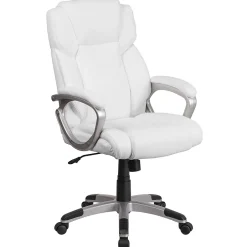 Online Carolyn LeatherSoft Swivel Mid-Back Executive Office Chair, White (GO2236MWH) Office Chairs
