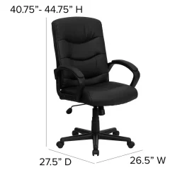 Sale Chelsea LeatherSoft Swivel Mid-Back Executive Office Chair, Black (GO9771BKLEA) Office Chairs