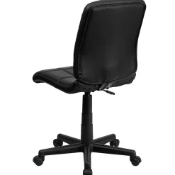 Discount Clayton Armless Vinyl Swivel Mid-Back Quilted Task Office Chair, Black (GO16911BK) Office Chairs