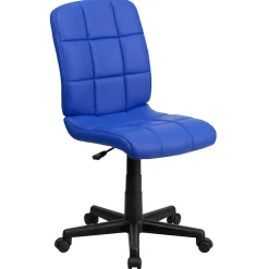 Best Clayton Armless Vinyl Swivel Mid-Back Quilted Task Office Chair, Blue (GO16911BLUE) Office Chairs