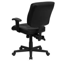 Sale Cole Ergonomic LeatherSoft Swivel Mid-Back Task Office Chair, Black (GO1574BKA) Office Chairs