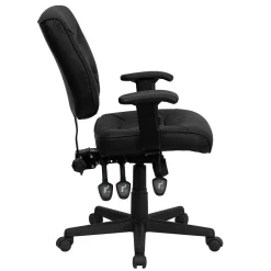 Sale Cole Ergonomic LeatherSoft Swivel Mid-Back Task Office Chair, Black (GO1574BKA) Office Chairs