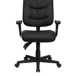 Sale Cole Ergonomic LeatherSoft Swivel Mid-Back Task Office Chair, Black (GO1574BKA) Office Chairs