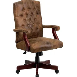 Online Derrick Microfiber Swivel Executive Office Chair, Bomber Brown (802BRN) Office Chairs