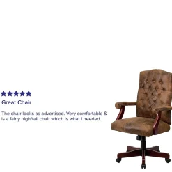 Online Derrick Microfiber Swivel Executive Office Chair, Bomber Brown (802BRN) Office Chairs