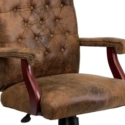 Online Derrick Microfiber Swivel Executive Office Chair, Bomber Brown (802BRN) Office Chairs