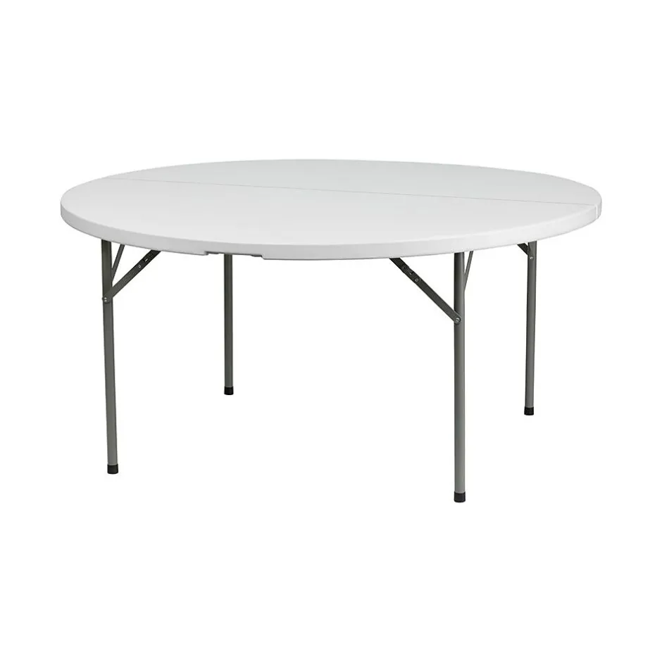 60"Dia. Folding Table, Granite White, 15/Pack (15DADYCZ154GW) Folding Tables