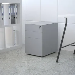 Outlet 3-Drawer Cabinet, Legal & Letter Files, Gray, 21" (HZCHPL01GRY) File Cabinets