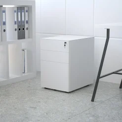 New 3-Drawer Cabinet, Legal & Letter Files, White, 21" (HZCHPL01W) File Cabinets