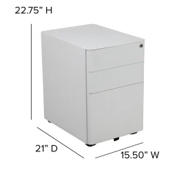 New 3-Drawer Cabinet, Legal & Letter Files, White, 21