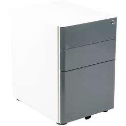 Best 3-Drawer Cabinet, Legal & Letter Files, White/Charcoal, 21" (HZCHPL02GRYWH) File Cabinets