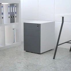 Best 3-Drawer Cabinet, Legal & Letter Files, White/Charcoal, 21" (HZCHPL02GRYWH) File Cabinets